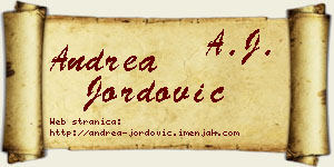 Andrea Jordović vizit kartica